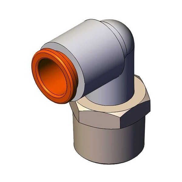 Smc Tube Elbow, Push to Connect Male Elbow, 3/8 in. Tubing, 3/8 in. NPT Tubing KQ2L11-36NS - main